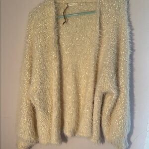 Y2K Boho Cozy Cream Sweater Fuzzy Soft Knit Coquette